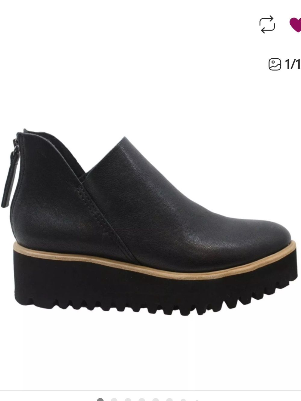 All Black Flatform Thread Shootie bootie wedge ankle boots women’s sz 7